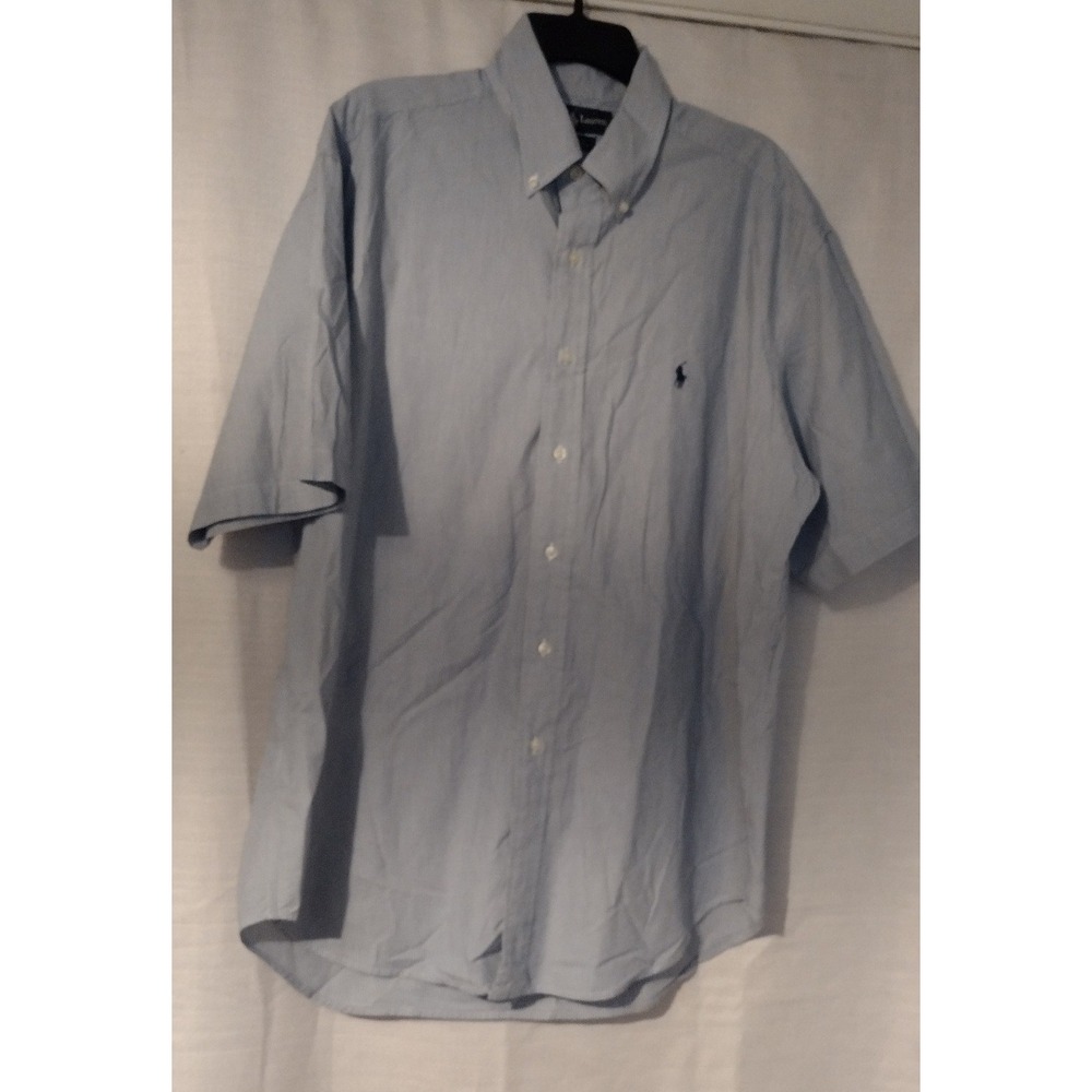 Ralph Lauren Blake Men Large Striped Short Sleeve Button Down Shirt Classic Fit